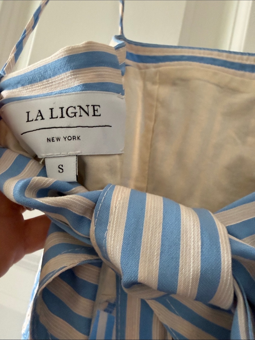 La Ligne Frannie striped tie back midi dress - Picture 9 of 9